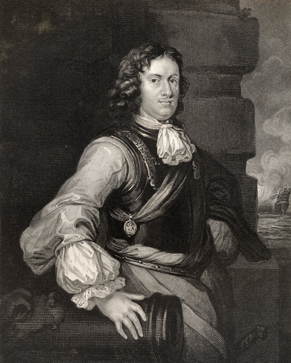 Edward Montagu, graverad av H.T. Ryall, från "The National Portrait Gallery Volume IV", publicerad omkring 1820. av Peter Lely