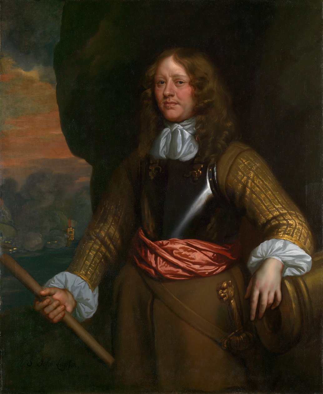 Flaggvakter i Lowestoft: Amiral Sir John Lawson (d.1665) av Peter Lely