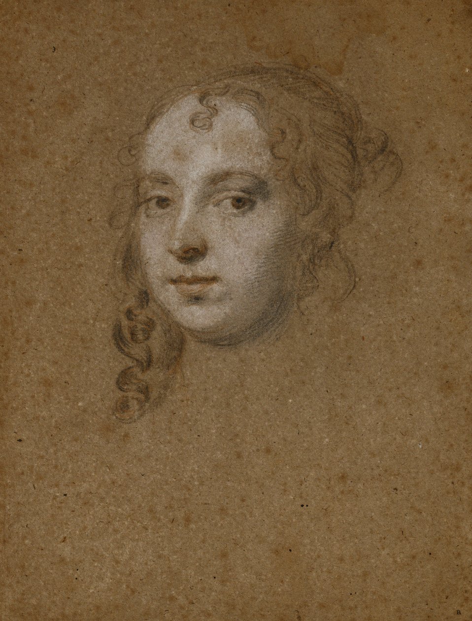 Porträtt huvud av en dam, av Peter Lely