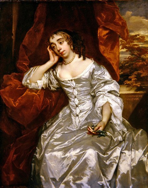 Porträtt av Elizabeth Capel grevinnan av Carnarvon, ca 1662 (olja på duk) av Peter Lely