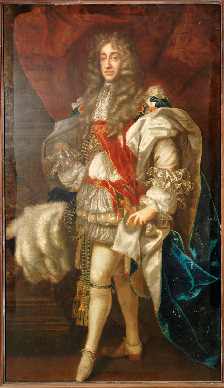 Porträtt av kung James II, full längd, i strumpebandsrockar av Peter Lely