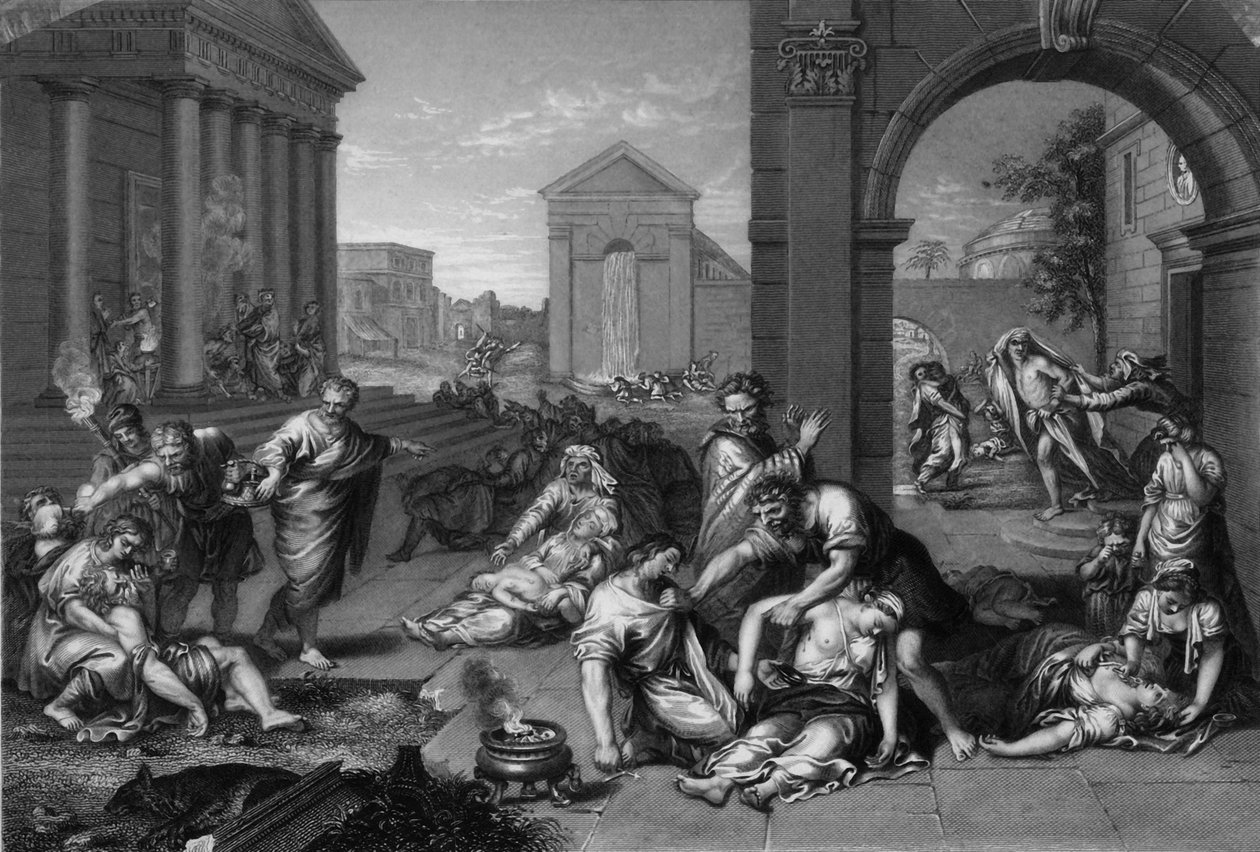 Så Herren sände en pest över Israel 1841. av Peter Lightfoot