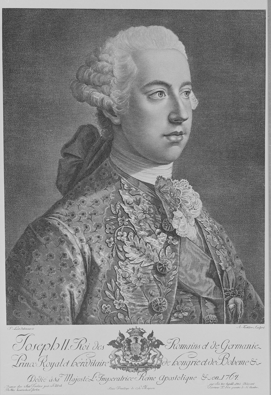 Joseph II, helige romerske kejsare, graverad av Anton Tischler av Peter Lion
