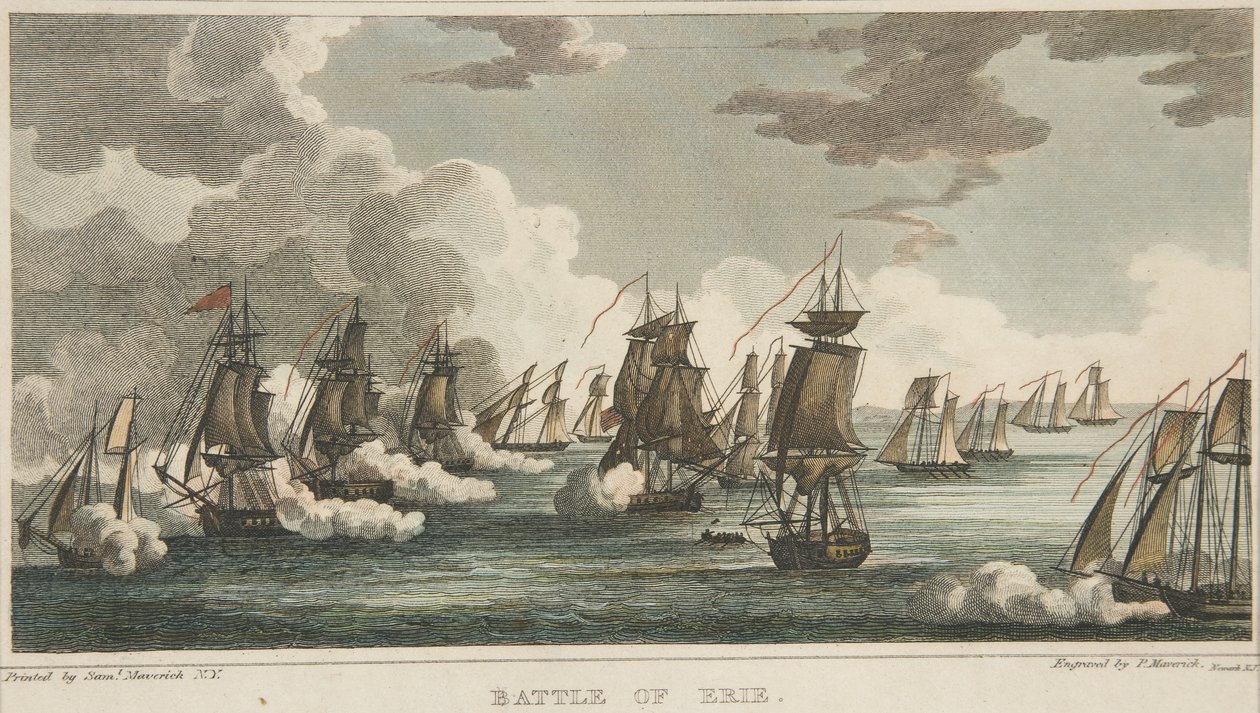 Battle of Erie, pub. 1816 av Peter Maverick