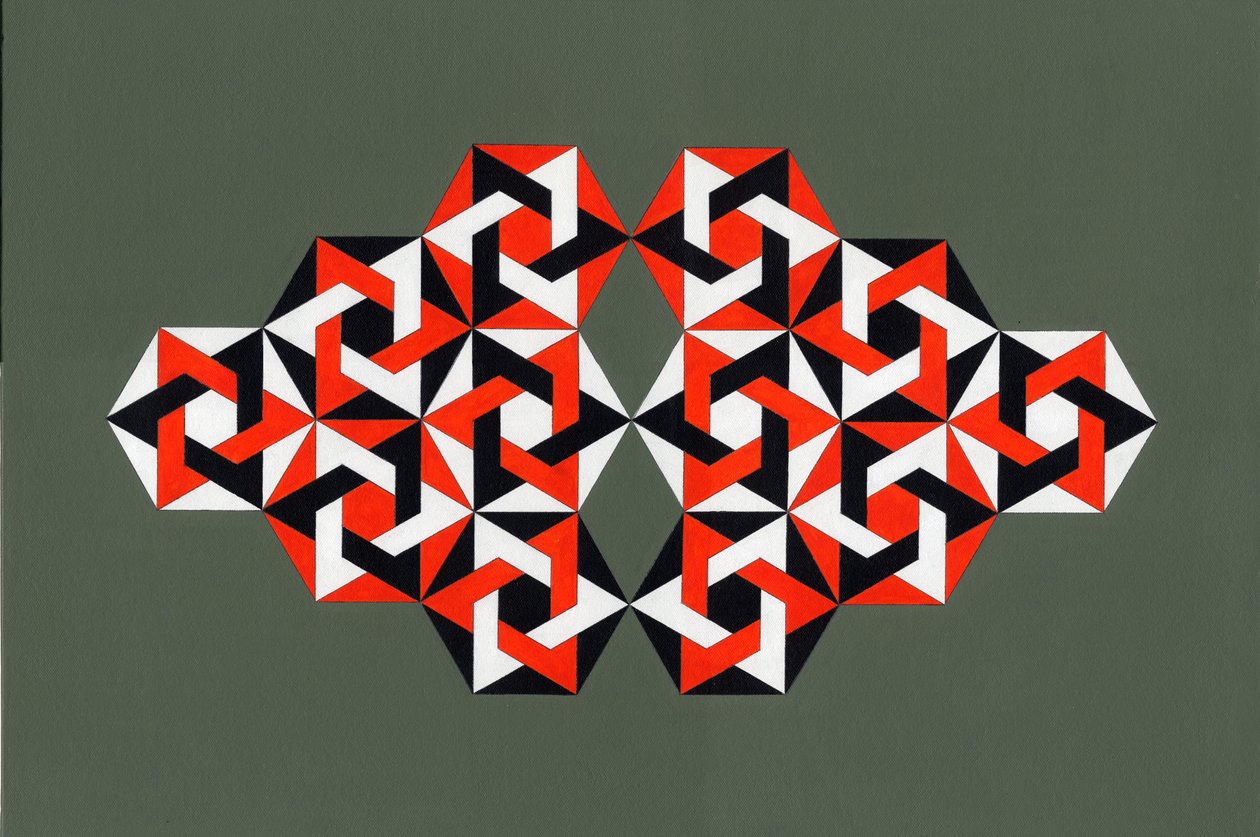 Hexagrams, 2009 (akryl på duk) av Peter McClure