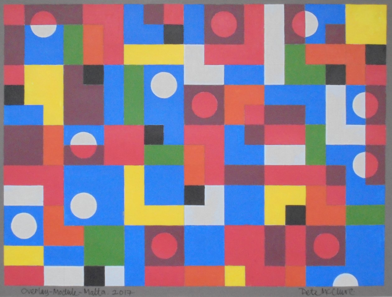 OVERLAY-MODULE-MALTA, 2017 (AKRYL PÅ PAPPER) av Peter McClure