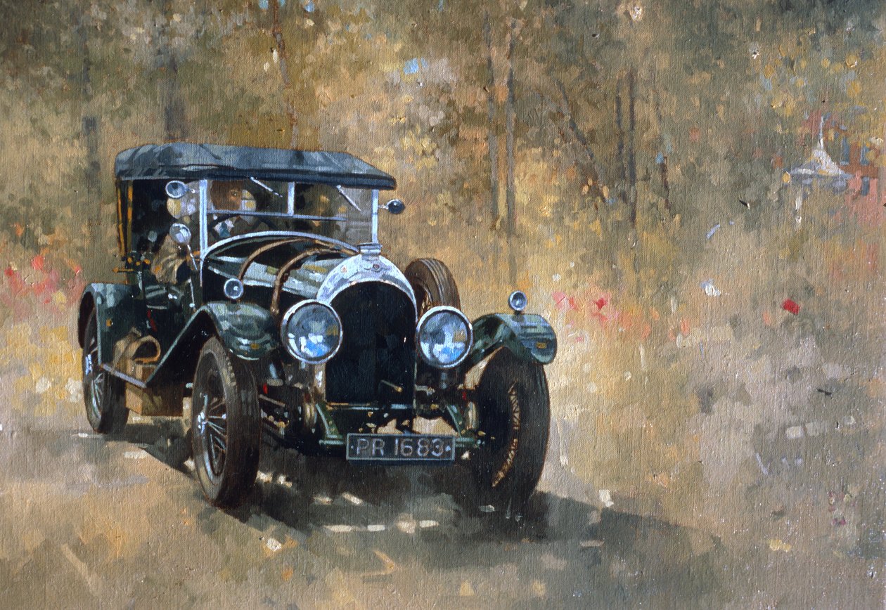 3 liters Bentley at Cottesbrooke (olja på duk) av Peter Miller