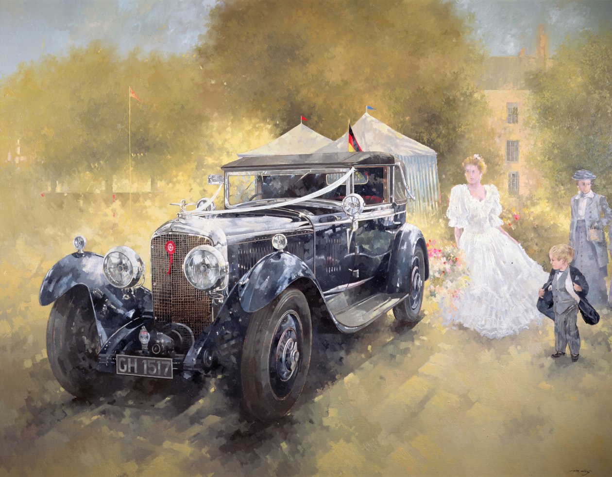 Bentley and Bride (olja på duk) av Peter Miller