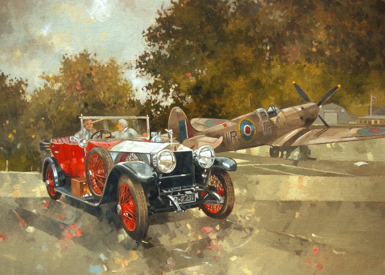 Ghost and Spitfire (olja på duk) av Peter Miller
