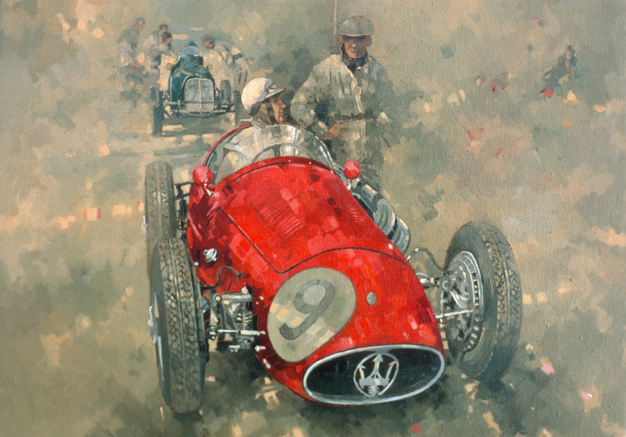 Goodwood 54 Roy Salvadori (olja på duk) av Peter Miller