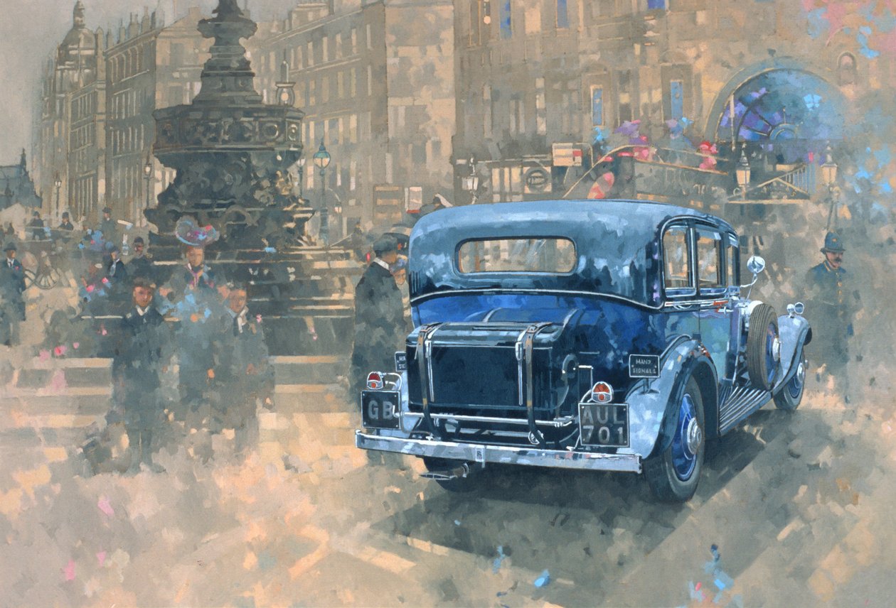 Fantomen i Piccadilly (detalj) (olja på duk) av Peter Miller