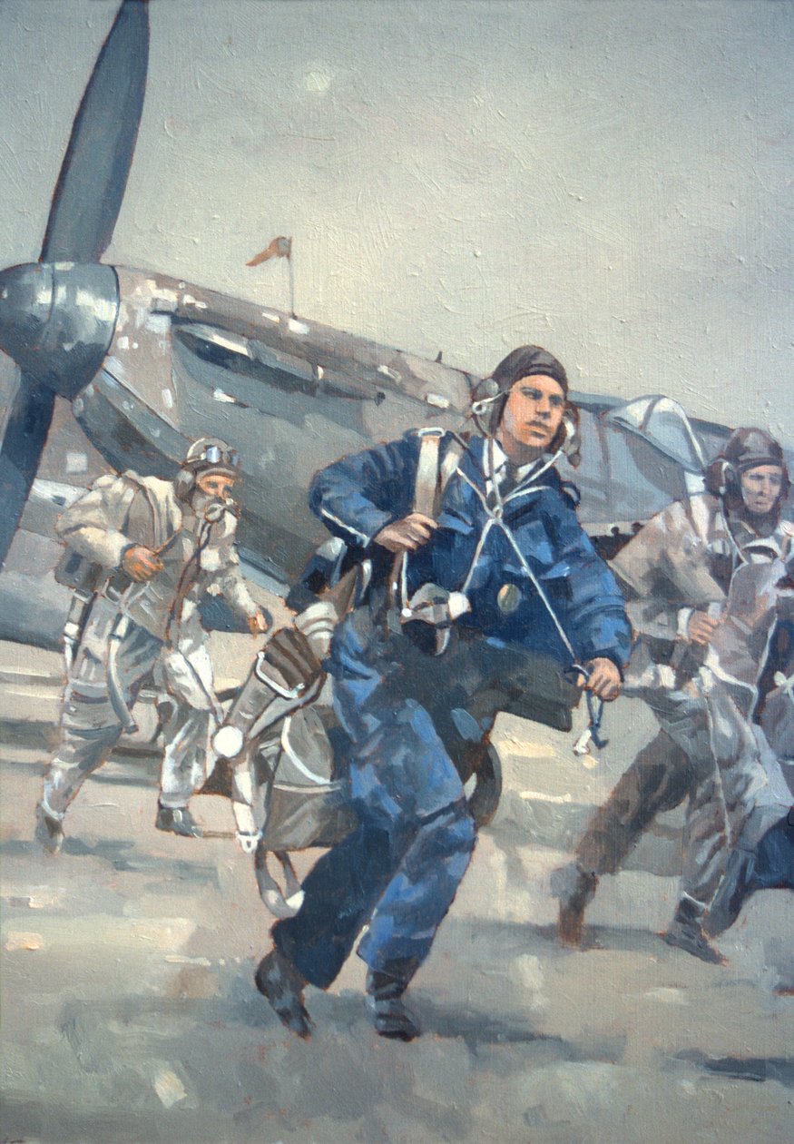 Scramble for the Skies (olja på duk) av Peter Miller