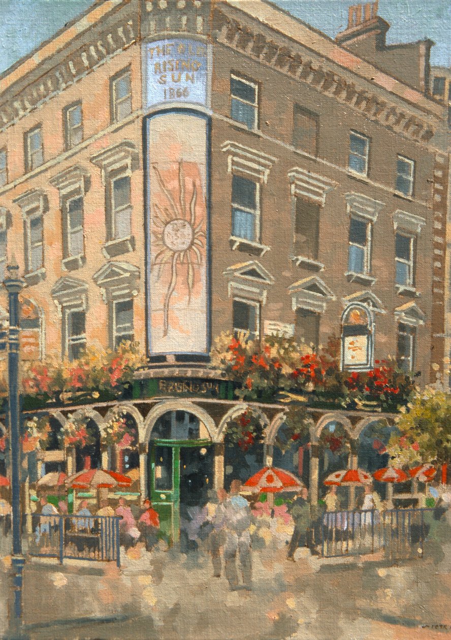 The Rising Sun, Marylebone (olja på duk) av Peter Miller