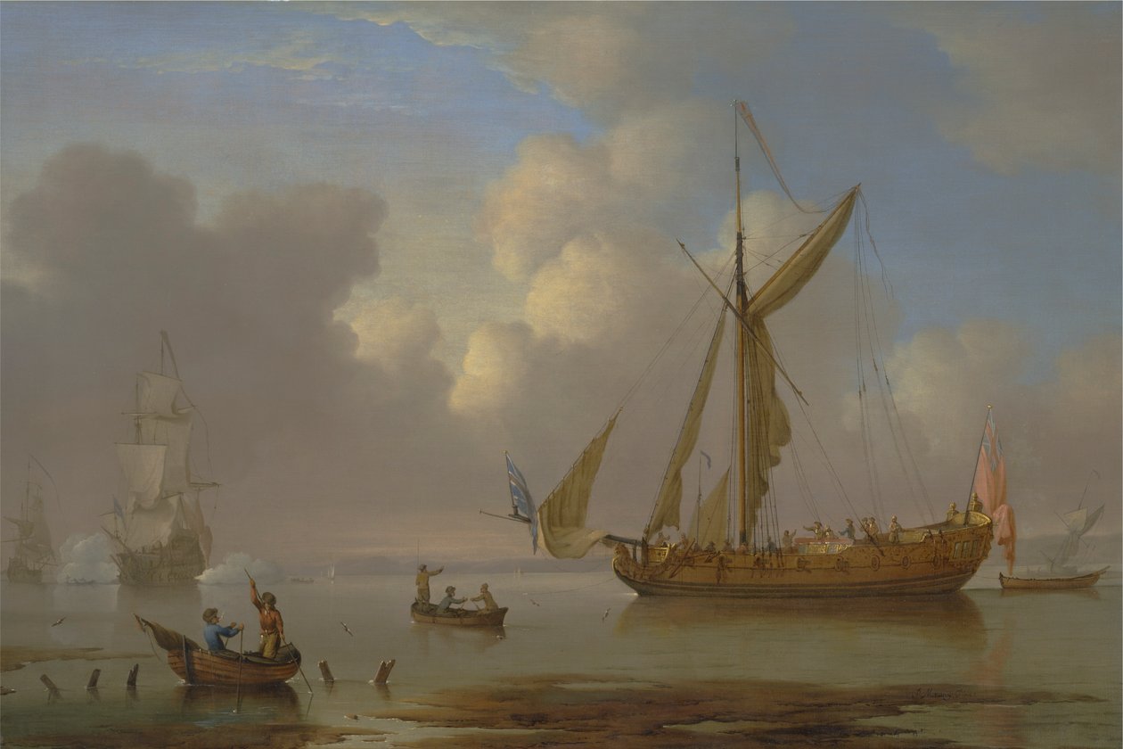 Royal Yacht becalmed vid ankare av Peter Monamy