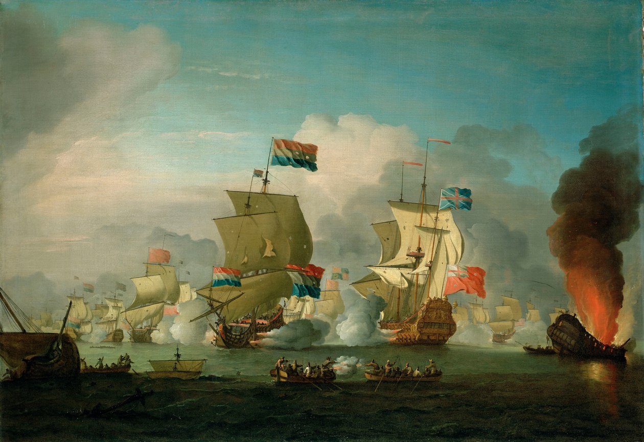 HMS "Royal James" brändes i slaget vid Solebay den 28 maj 1672 av Peter Monamy