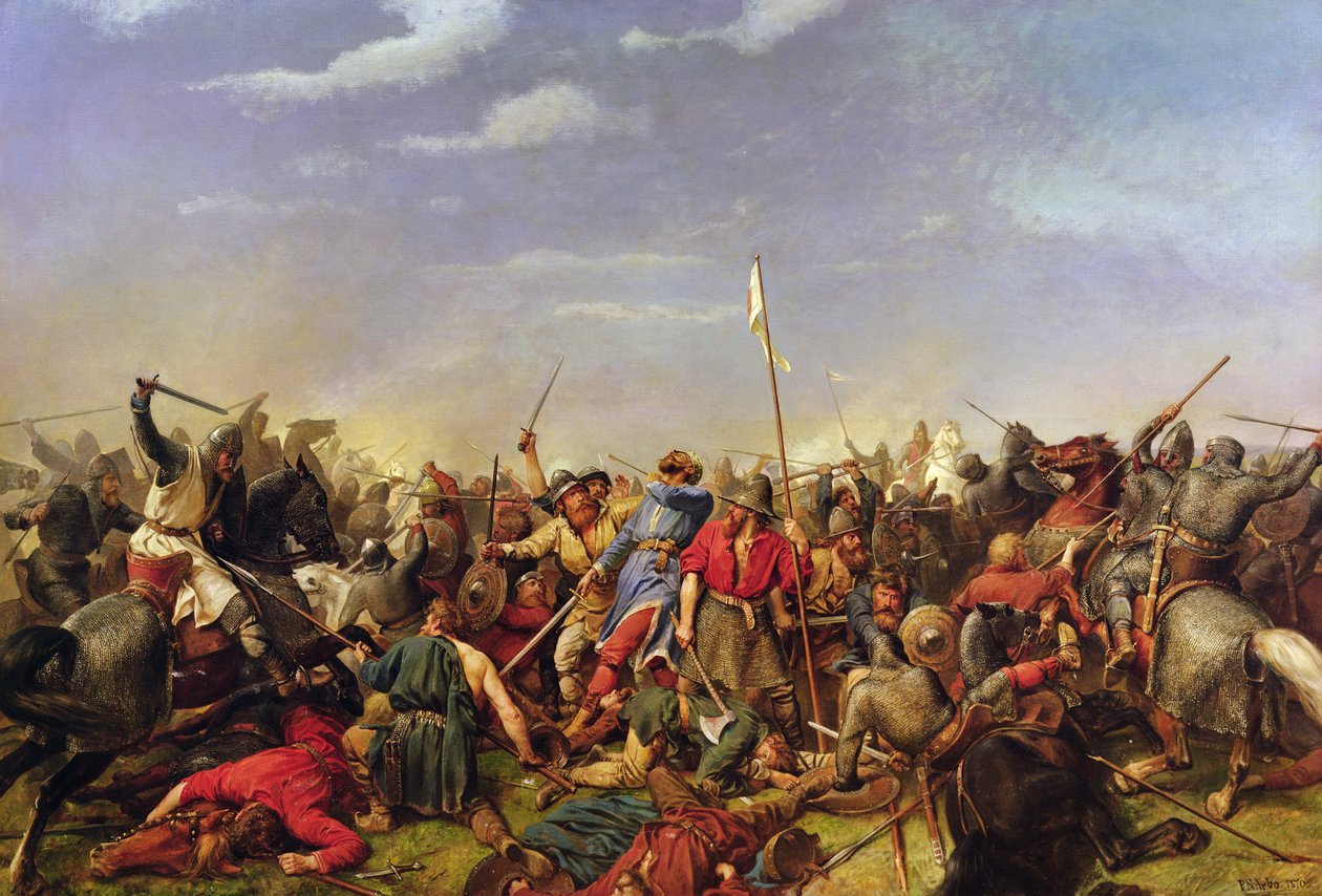 Slaget vid Stamford Bridge av Peter Nicolai Arbo