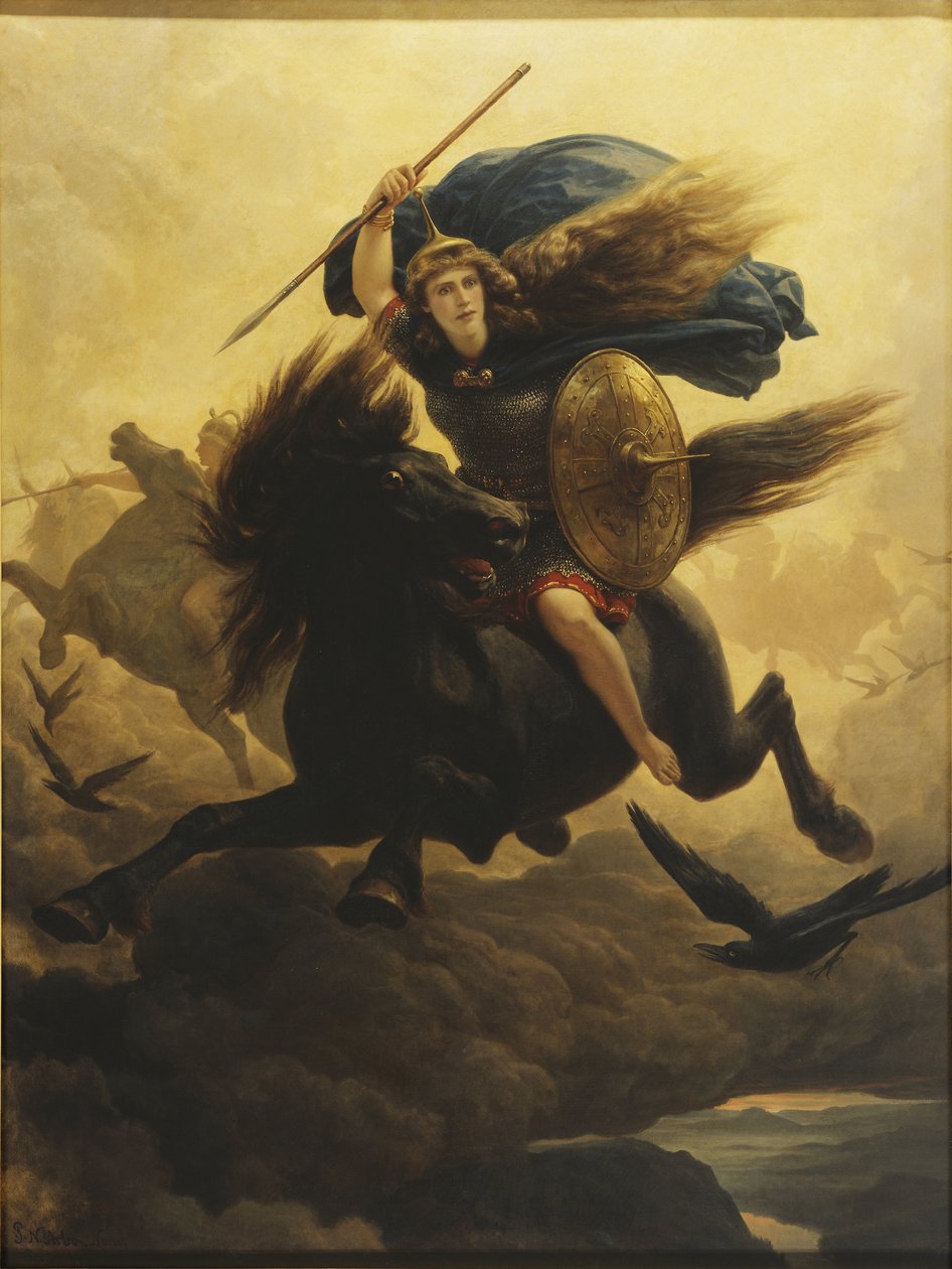 Les valkyries - The Walkueren (Valkyrien), av Arbo, Peter Nicolai (1831-1892). Olja på duk av Peter Nicolai Arbo