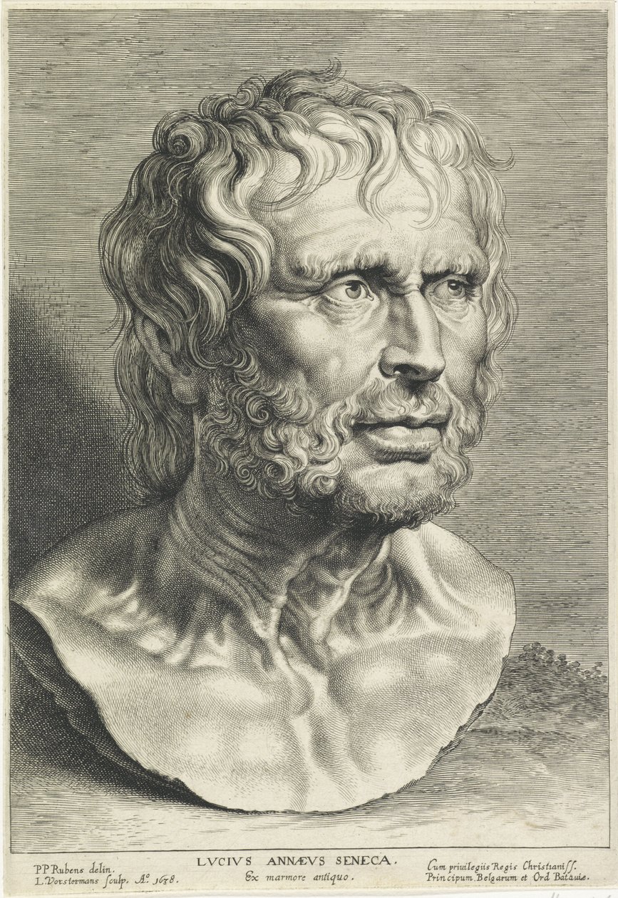 Byst av Seneca, graverad av Lucas Vorsterman av Peter Paul (after) Rubens