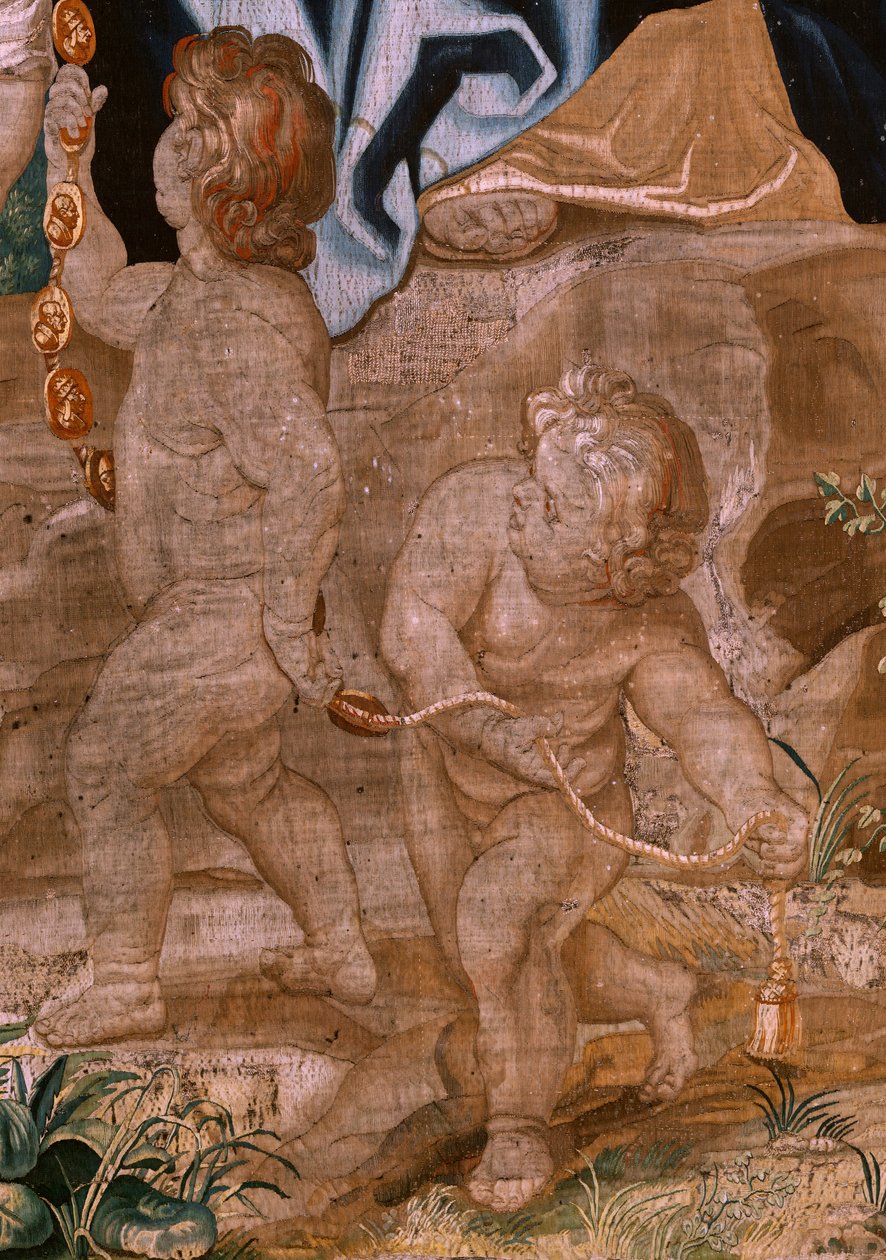 flamländsk gobeläng. Serien Nattvardens triumf. Påvarnas arvföljd (La sucesión de los papas). Artonde gobeläng i serien. Modell Peter Paul Rubens. 1626-1628. Tillverkning Jan II Raes, Hans Vervoert, Bryssel av Peter Paul (after) Rubens