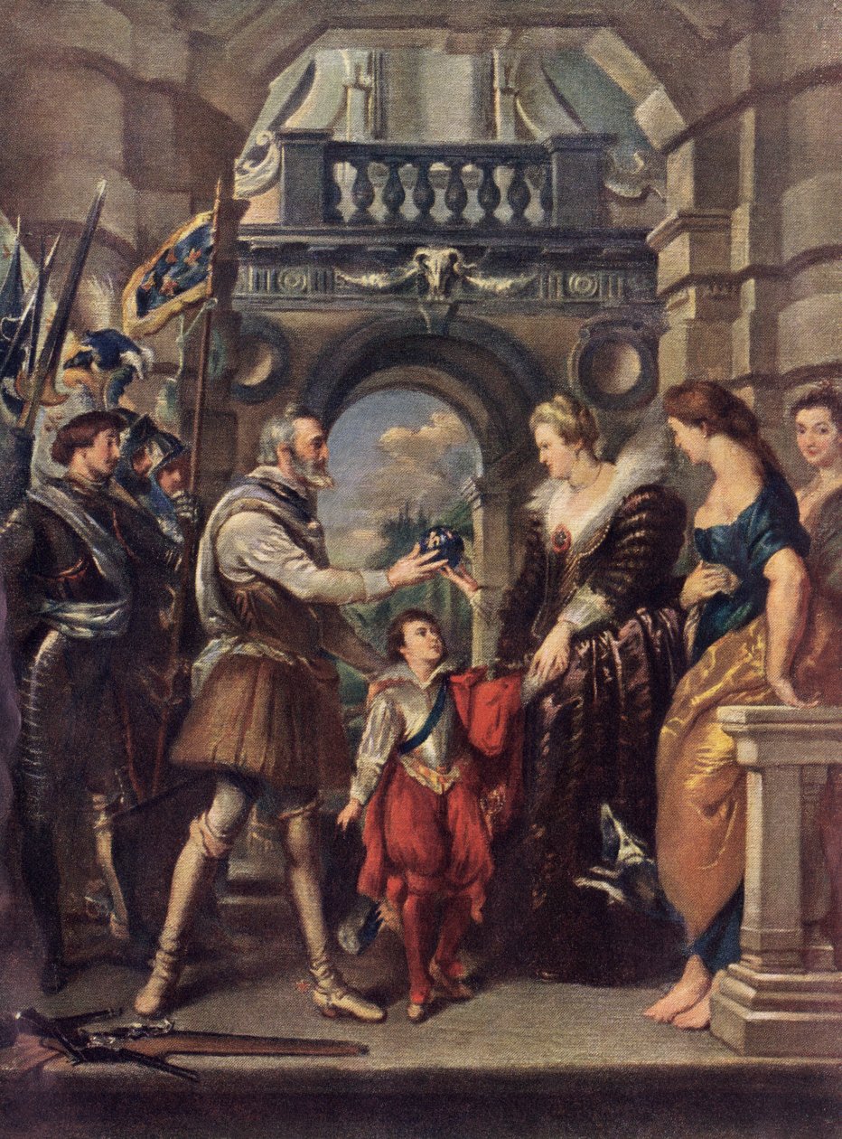 Kung Henri IV av Frankrike med Marie de 