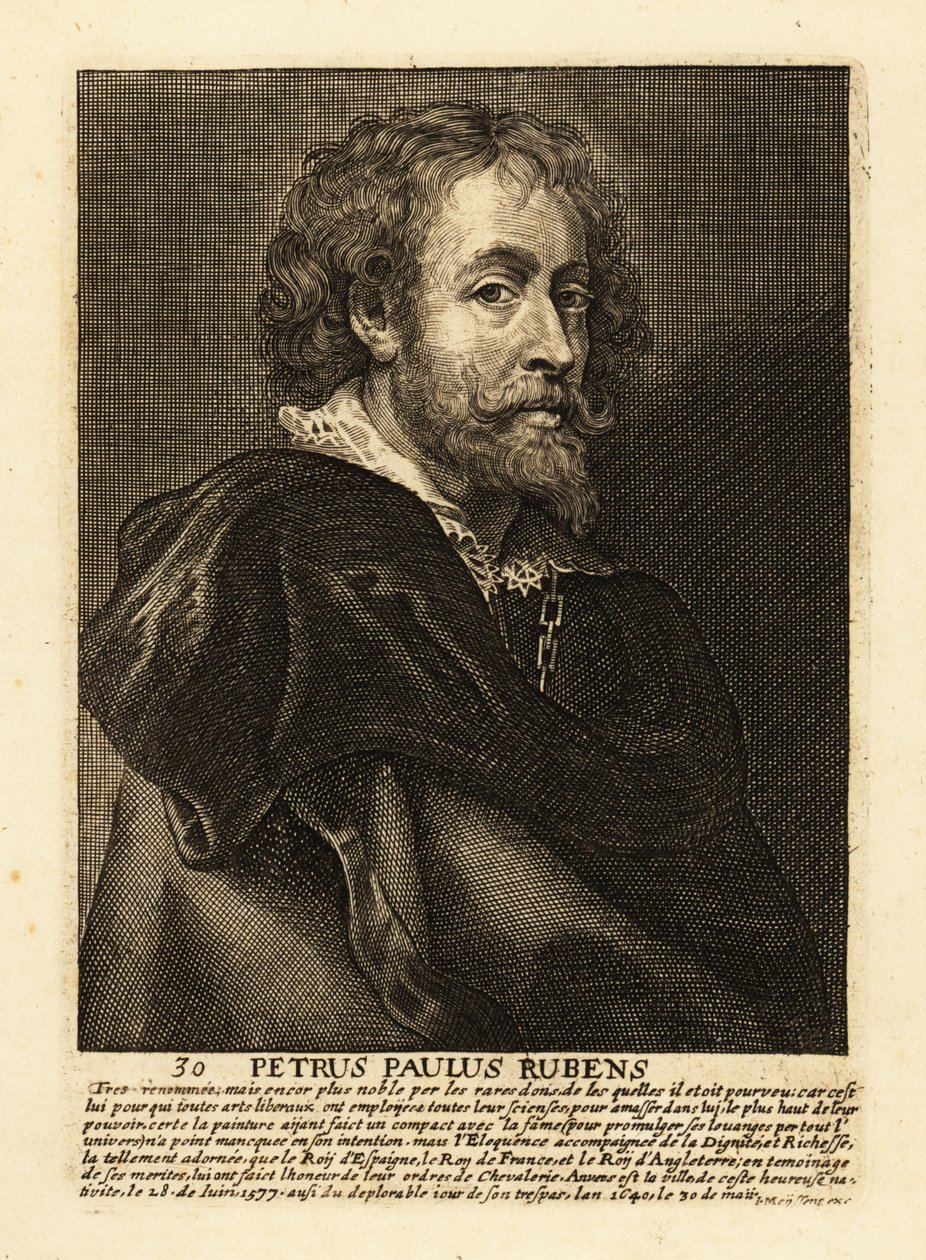 Porträtt av Sir Peter Paul Rubens, flamländsk konstnär och diplomat av Peter Paul (after) Rubens