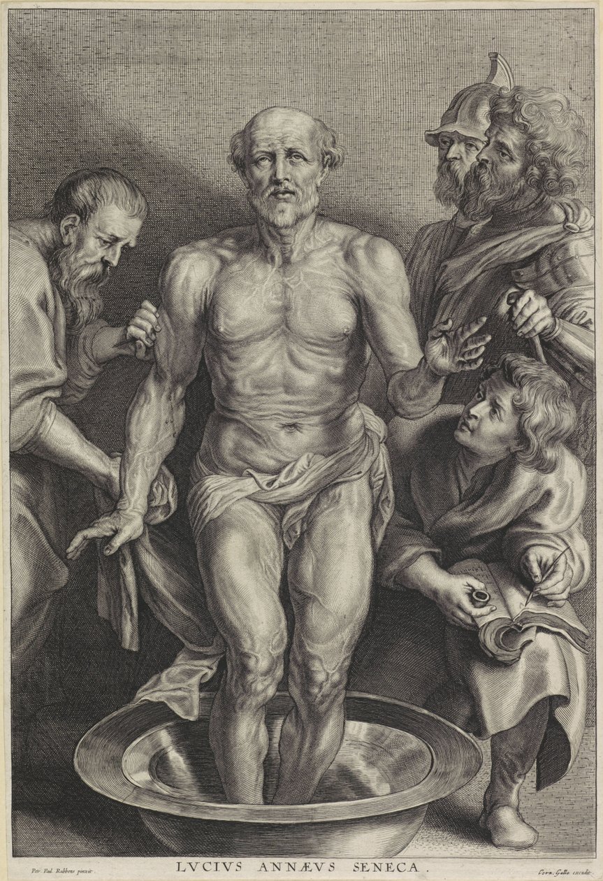Senecas död, graverad av Alexander Voet II av Peter Paul (after) Rubens