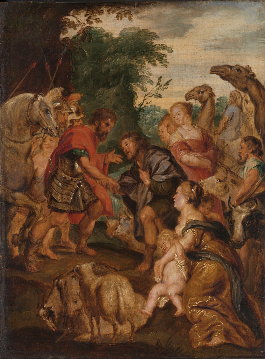Försoningen mellan Jakob och Esau av Peter Paul Rubens (after)
