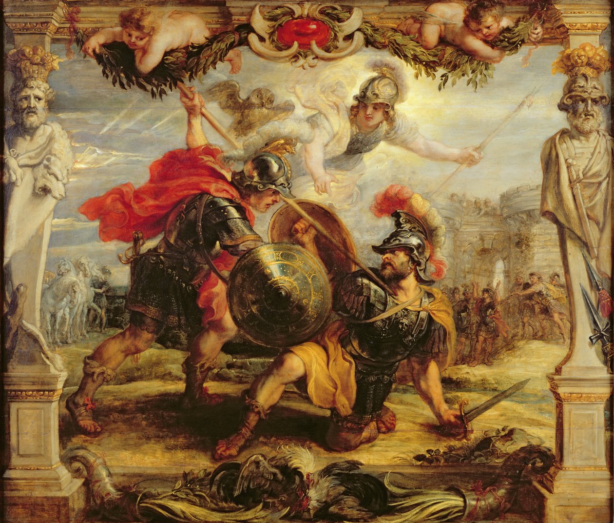 Achilles besejrer Hector, 1630-32 swed av Peter Paul Rubens