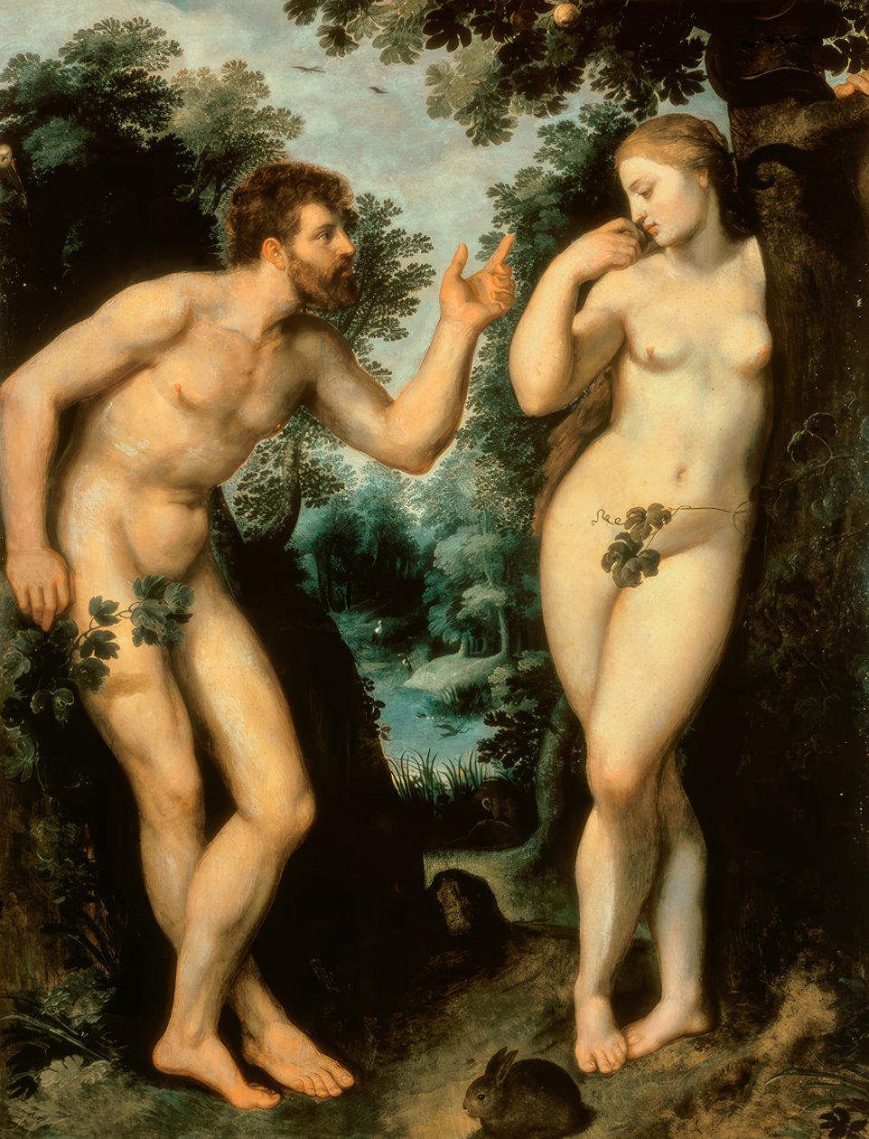 Adam och Eva under kunskapens träd av Peter Paul Rubens