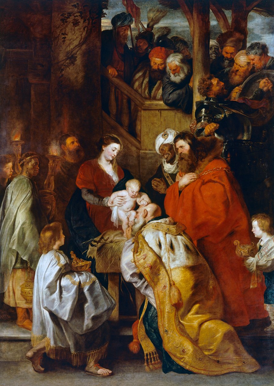 Adoration of the Magi (olja på duk) av Peter Paul Rubens