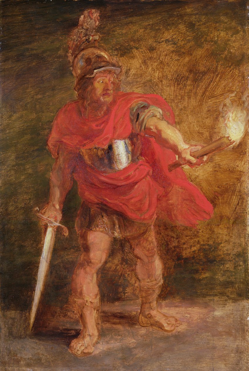 Aeneas i underjorden (olja på pannå) av Peter Paul Rubens