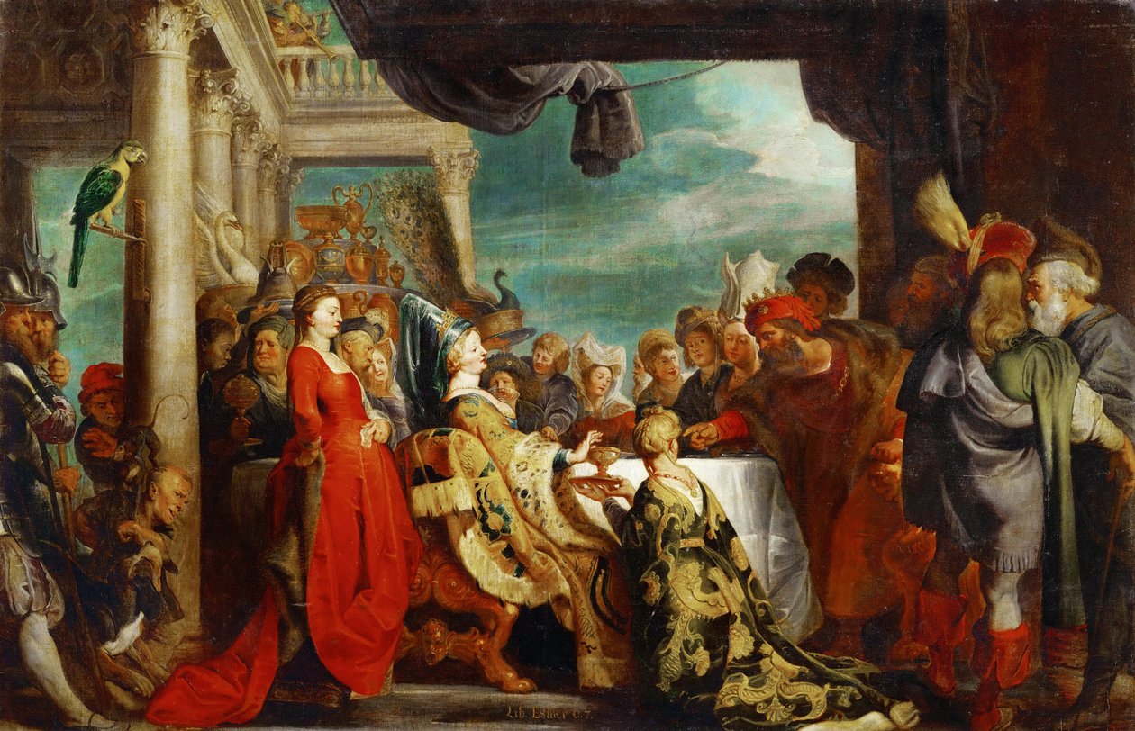 Alboin (vers 530-572) et Rosemonde (morte 572) - Alboin och Rosamund - Pieter Paul Rubens (1577-1640). Olja på duk, ca. 1615. Mått : 132x202 cm. Konsthistoriska museet, Vienne av Peter Paul Rubens