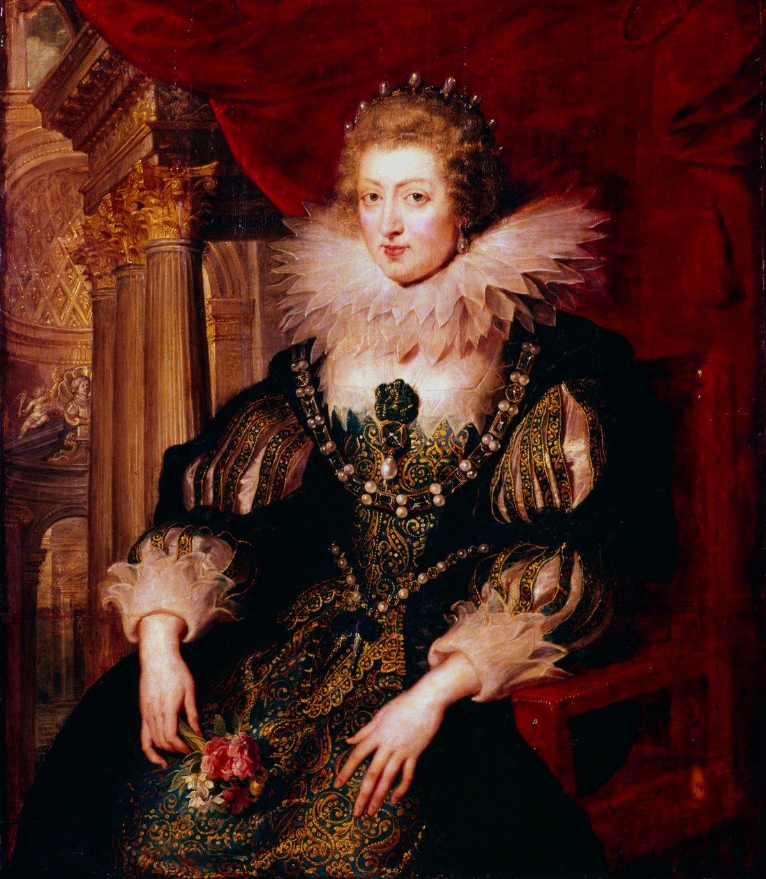 Anne av Österrike, drottningkonsort av Frankrike, 1600-talet. av Peter Paul Rubens