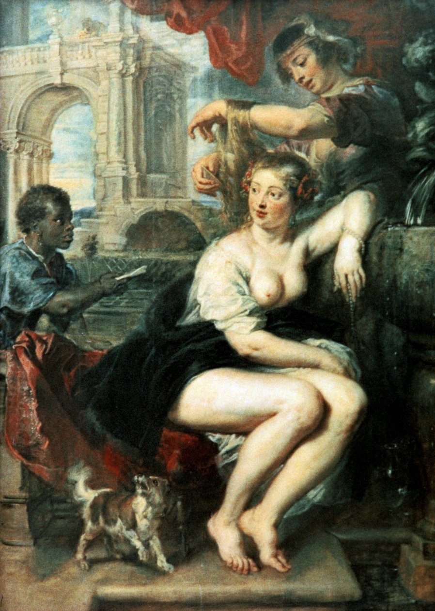 Batseba vid fontänen, ca 1635 (olja på duk) av Peter Paul Rubens