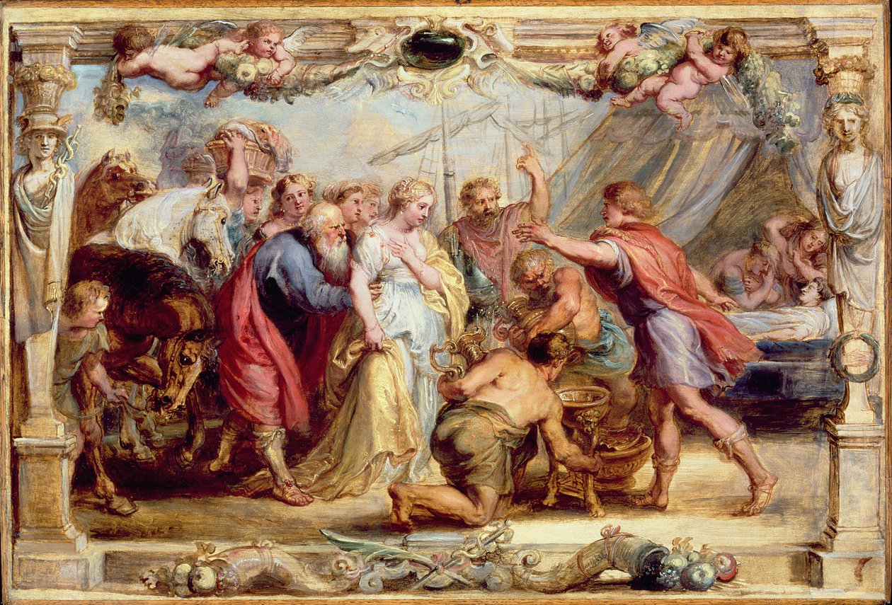 Briseis Given back to Achilles, 16301631 av Peter Paul Rubens