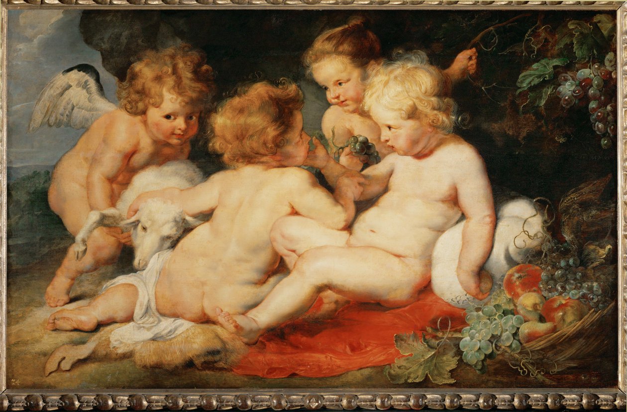 Kristusbarnet med Johannes och två änglar av Peter Paul Rubens