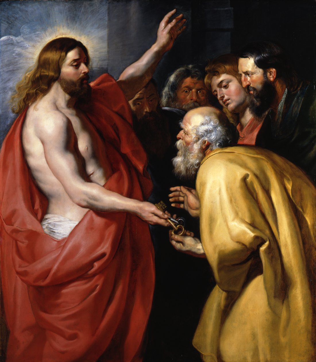 Kristus överlämnar himmelens nycklar till den helige Petrus av Peter Paul Rubens