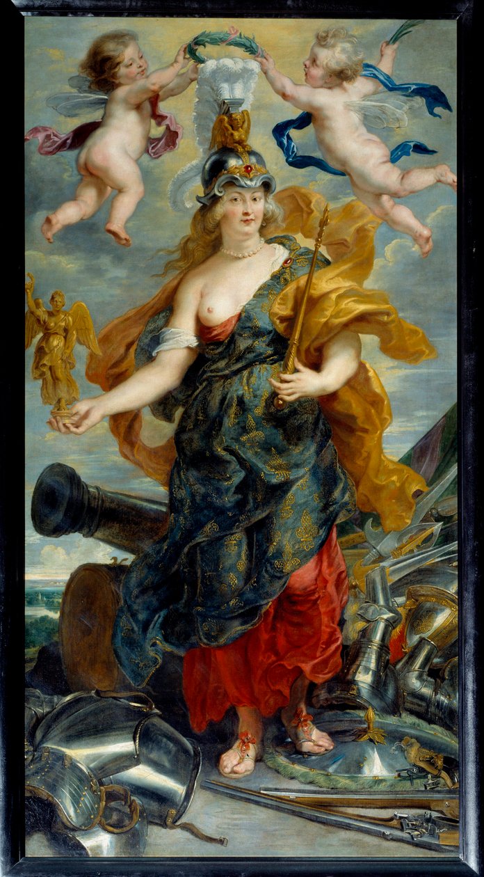 Cycle des physicis "" Portrait en pied de Marie de Medicis en Bellona (1573-1642) Drottning av Frankrike "" Målning av Pierre Paul (Pierre-Paul) Rubens (Ou Peter Paul Ou Paul) (1577-1640) (1577-1640) ) (ECC) (EC .flam.) 1621 Sön. 2,76x1,49 m av Peter Paul Rubens