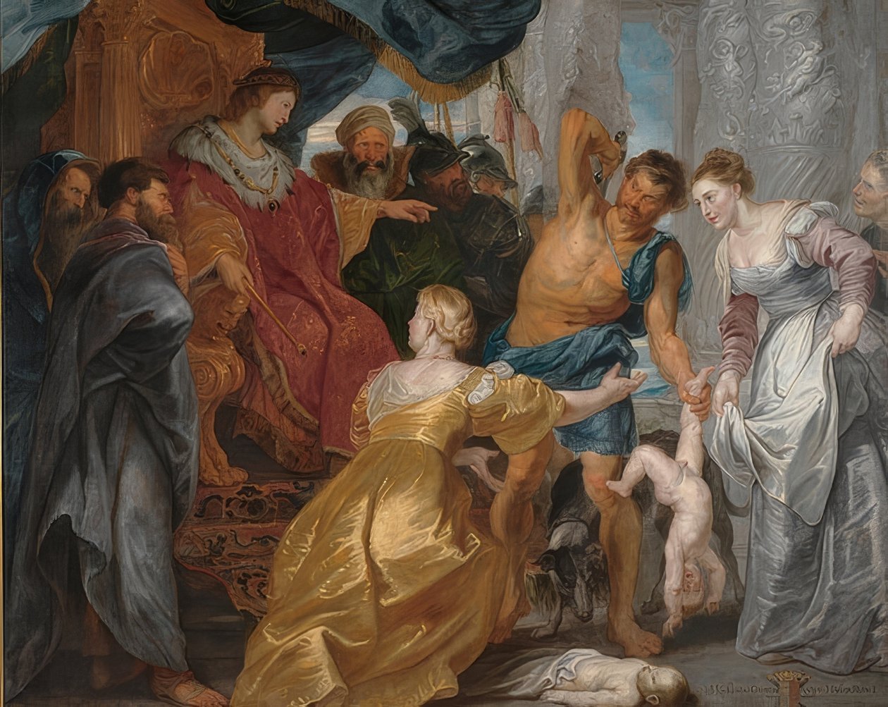 Kung Salomos dom. Omkring 1617 av Peter Paul Rubens