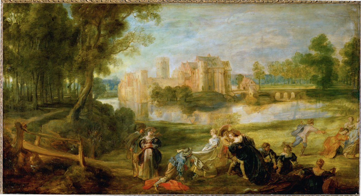 Der Schlosspark, ca 1635 (olja på ek) av Peter Paul Rubens