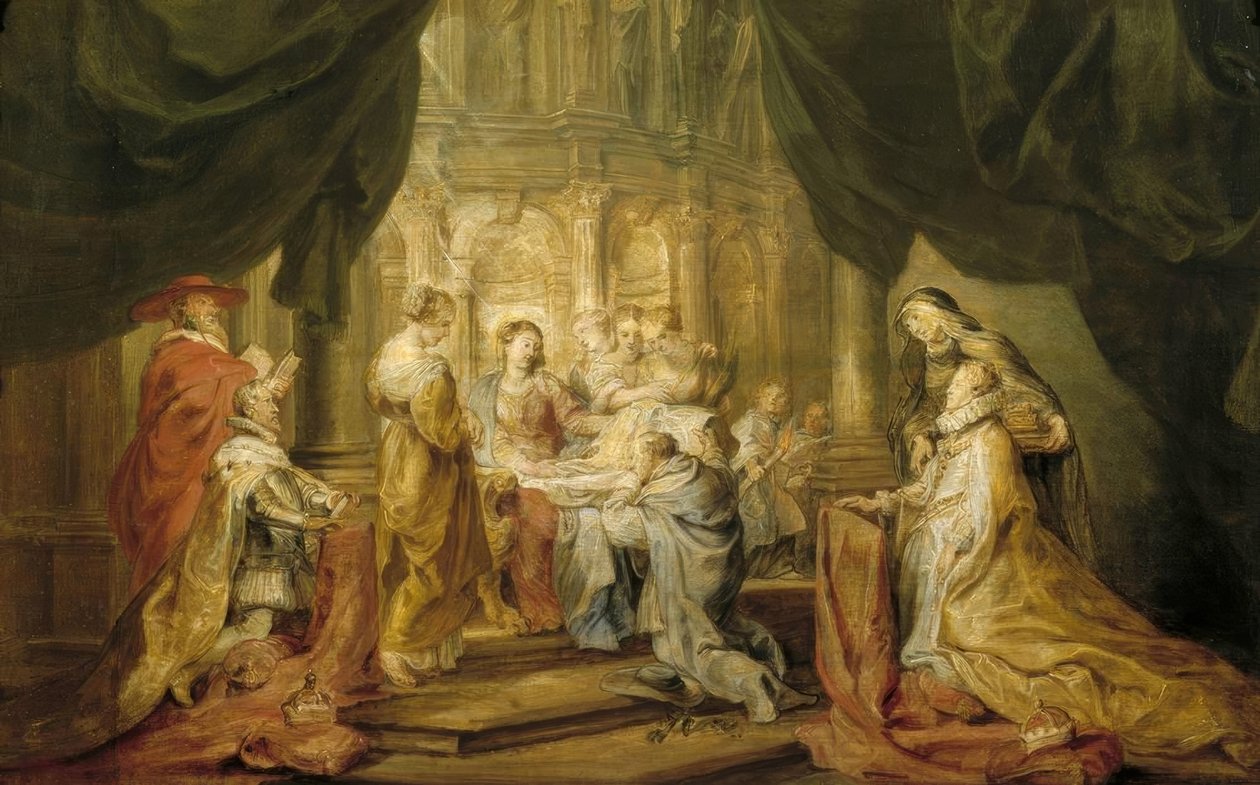 St. Ildefonso tar emot kapseln av Peter Paul Rubens
