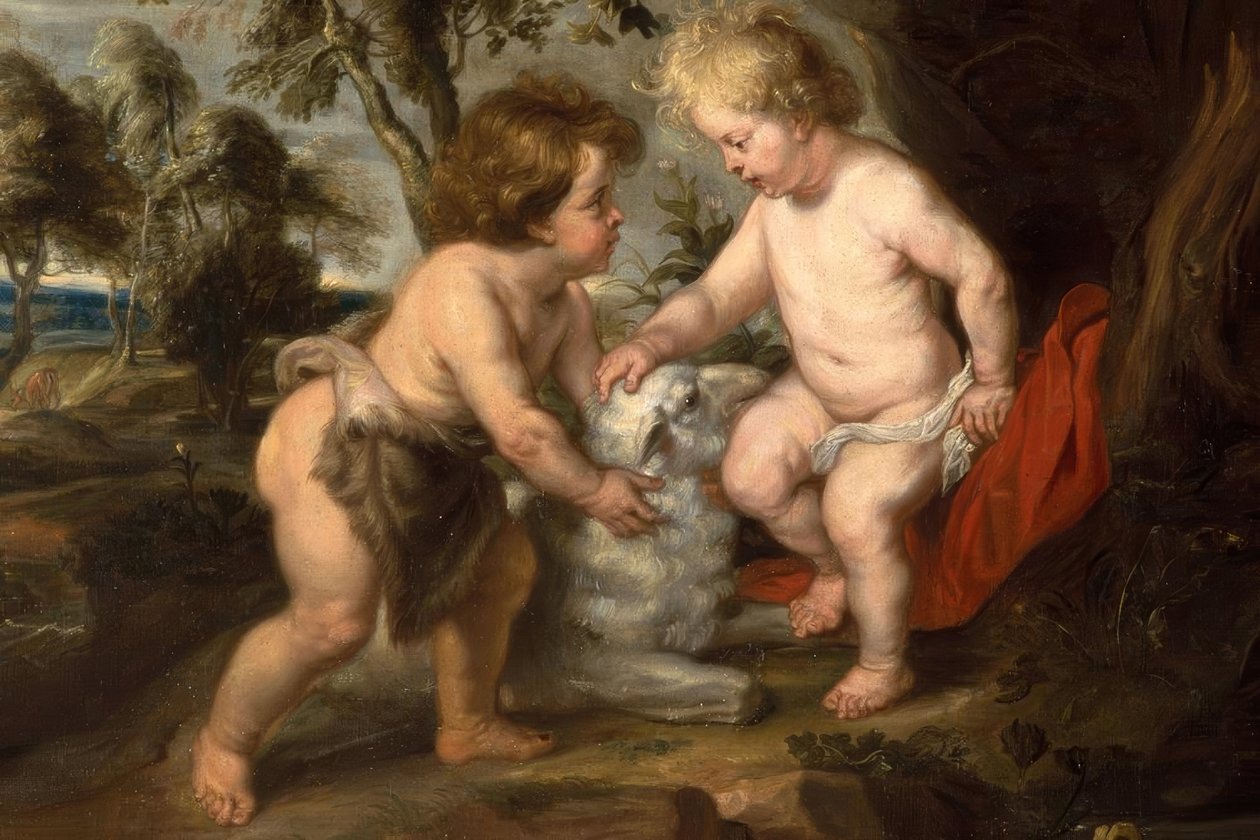 Den lille Jesus med pojken Johannes av Peter Paul Rubens