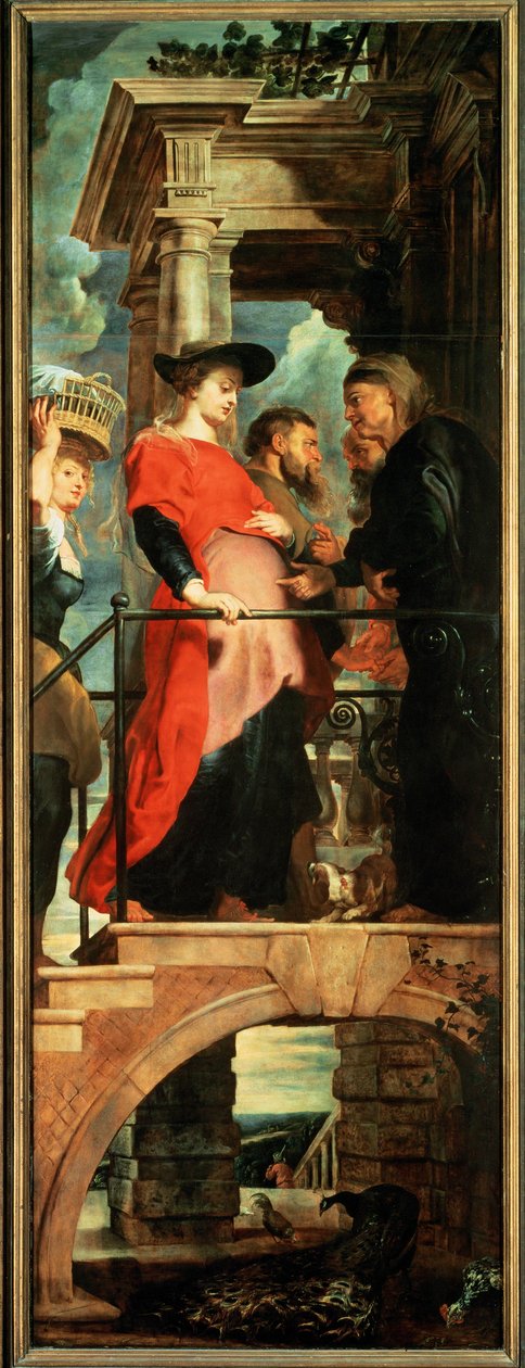 Nedstigning från korset, vänster panel: Besök (målning) av Peter Paul Rubens