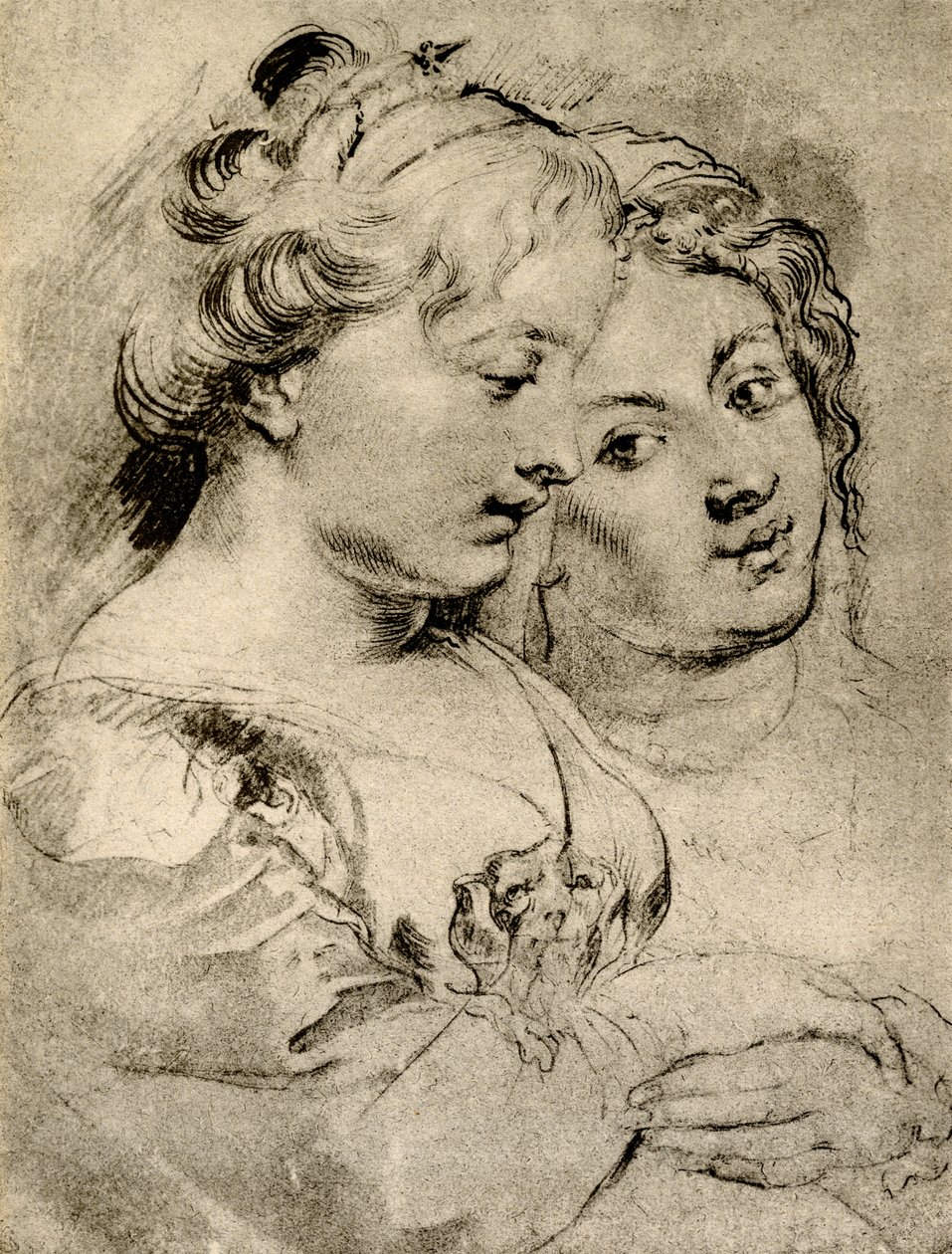 Detaljerad studie om två flickor av Peter Paul Rubens