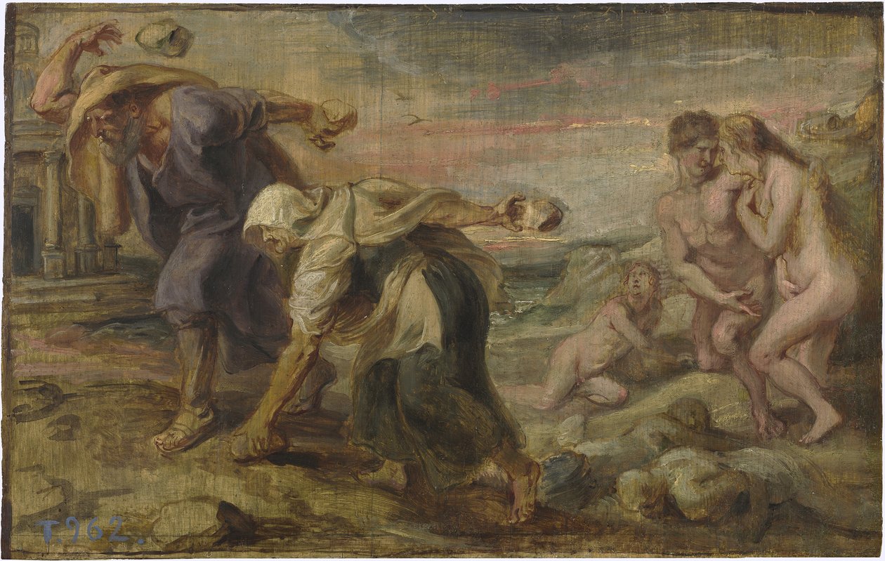 Deucalion och Pyrrha, ca 1636 av Peter Paul Rubens