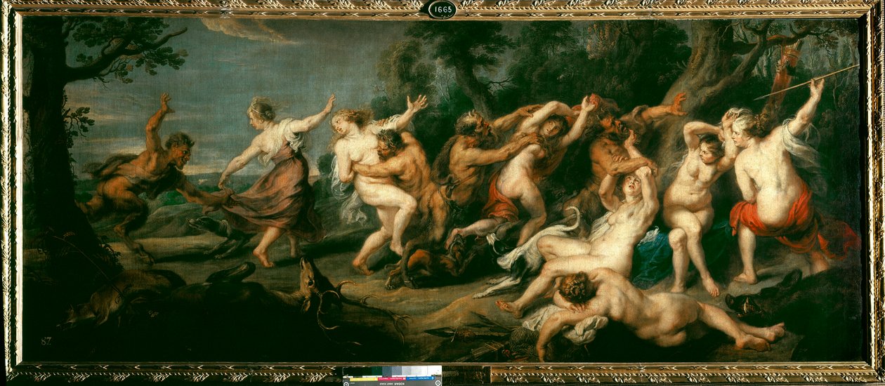 Diana och nymferna överraskade av faunan Målning av Peter Paul (Pierre-Paul) Rubens (eller Peter Paul eller Petrus Paulus) (1577-1640) av Peter Paul Rubens