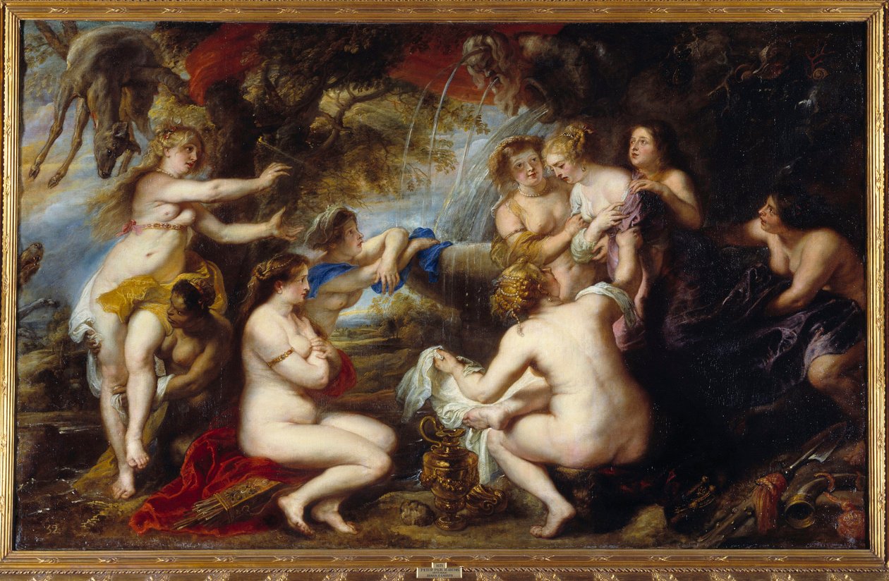 Diane och nymfen Callisto Diane överraskar Zeus gravida callistonymf. Nymfen döljer sin graviditet. Målning av Pierre Paul (Pierre-Paul) Rubens (eller Peter Paul eller Petrus Paulus) (1577-1640) 1600-talet sön. 2,02x3,23 m Madrid, Pradomuseet av Peter Paul Rubens