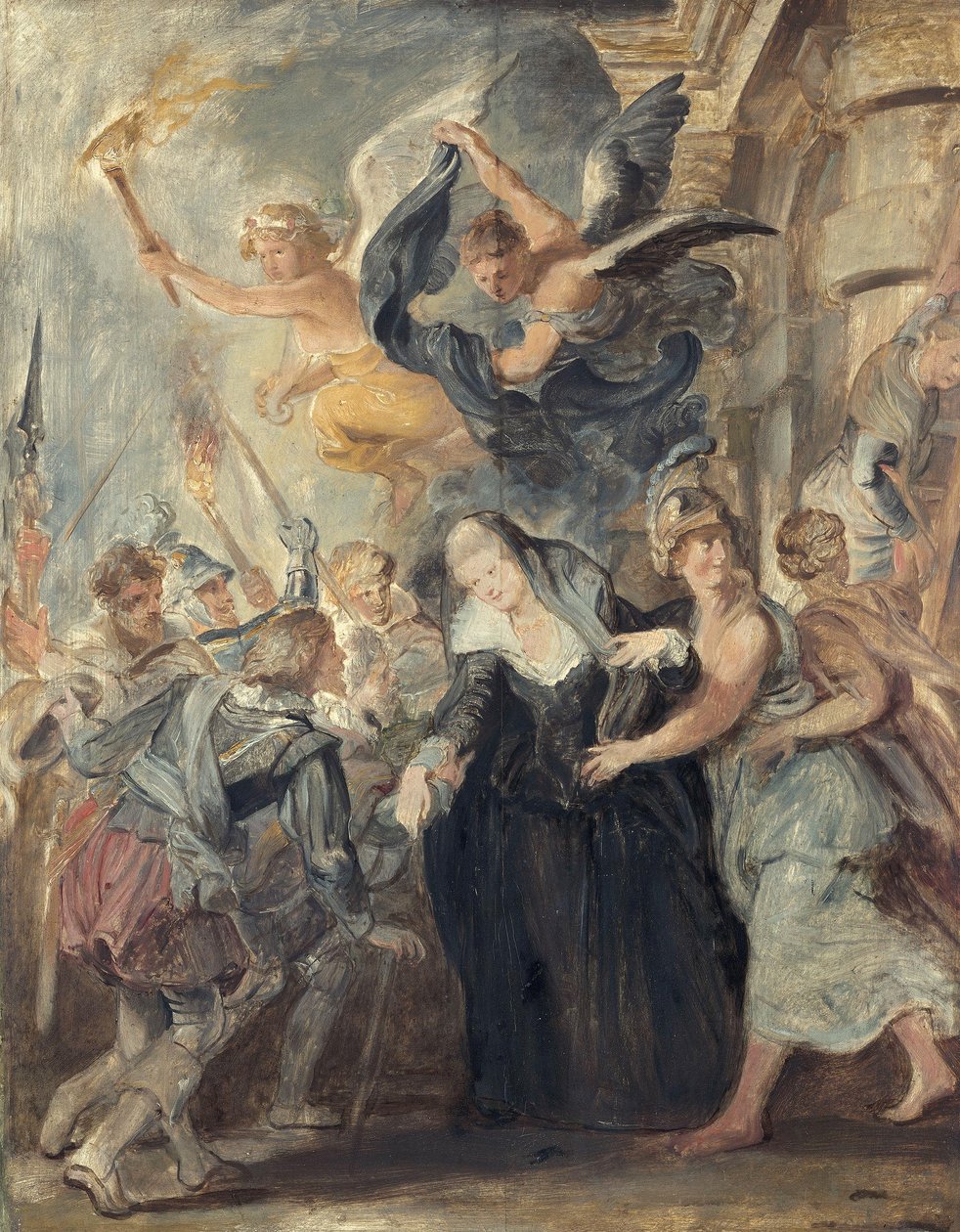 Flykten från Blois (skiss till Medici-cykeln) av Peter Paul Rubens