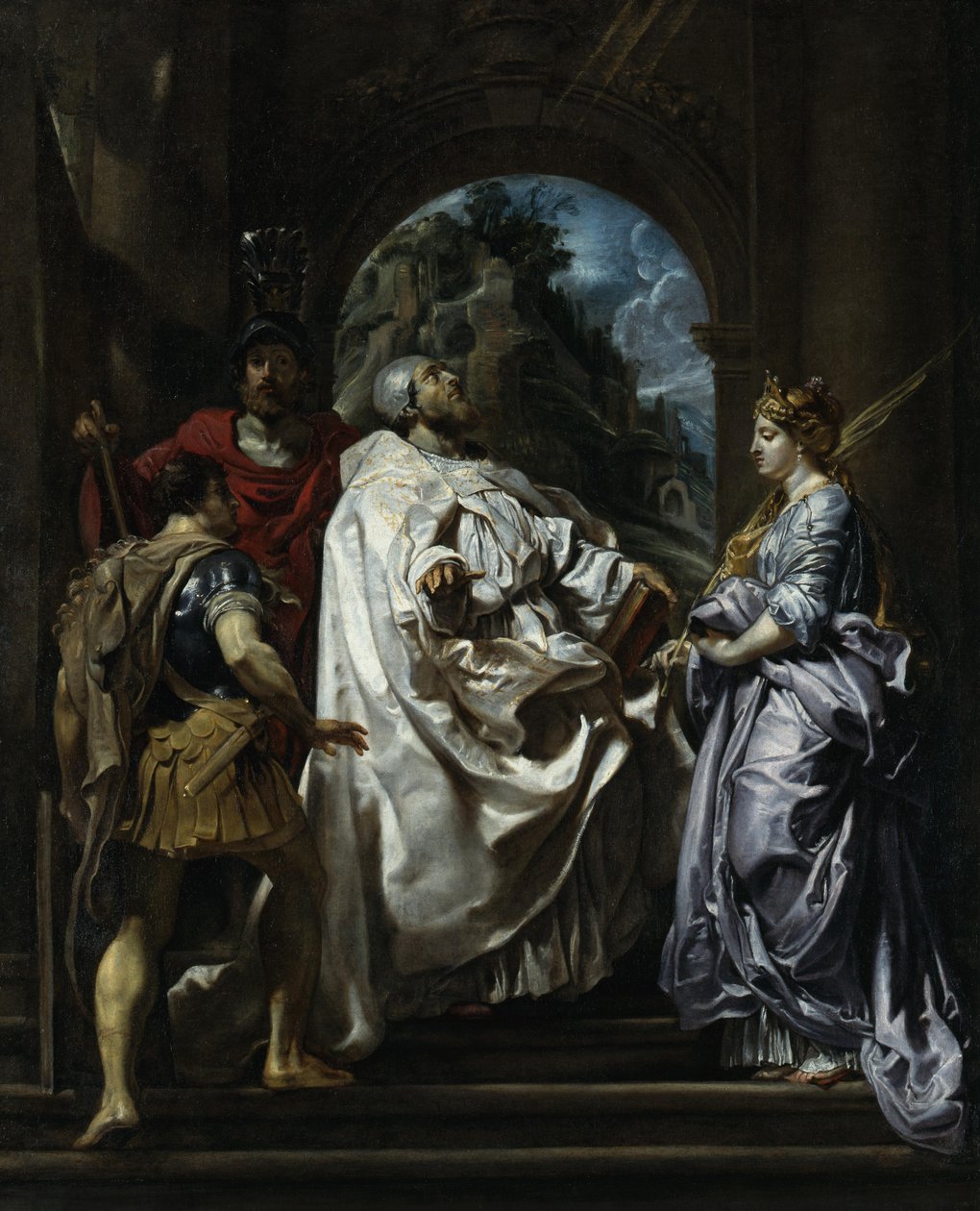 De heliga Gregorius, Maurus, Papianus och Domitilla av Peter Paul Rubens