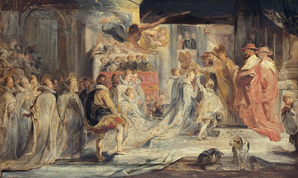 Drottningens kröning (skiss till Medici-cykeln) av Peter Paul Rubens